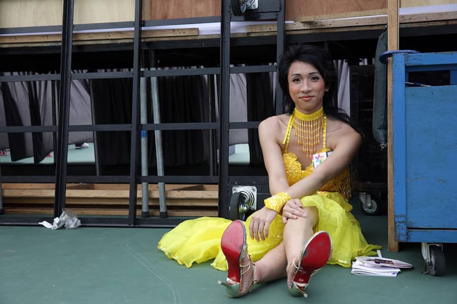 Una de las mujeres trans participantes en la marcha LGBTI en Hong Kong / AFP