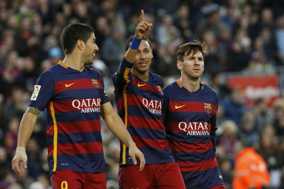 Messi, Neymar y Luis Suárez, tridente ofensivo del Barcelona. Foto: AFP