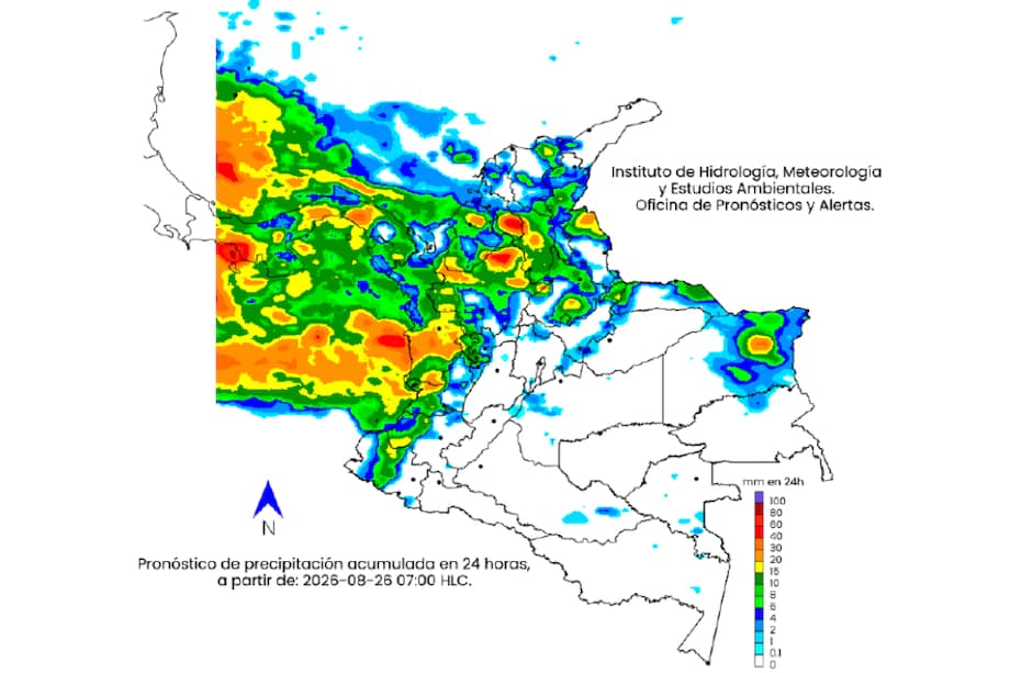 Lluvias y alertas por incendios el pronóstico del tiempo entre el 24 y el 28 de agosto.