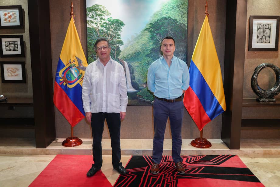 Presidente Gustavo Petro y su homólogo de Ecuador, Daniel Noboa.