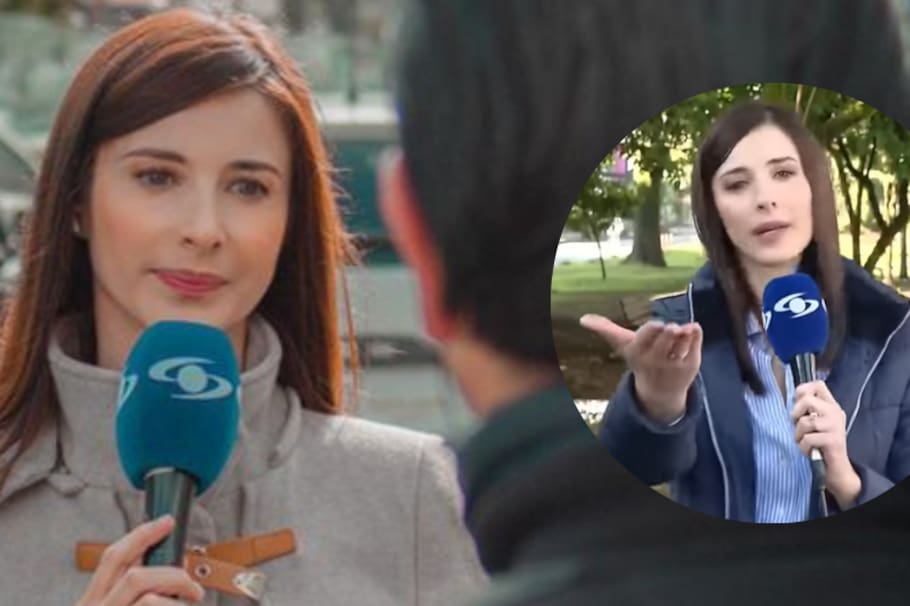Alejandra Giraldo fue la periodista que se encontraba frente a la cámara mientras sucedía el curioso momento.