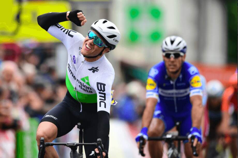 El noruego Edvald Boasson Hagen tras el embalaje final. / Critérium del Dauphiné