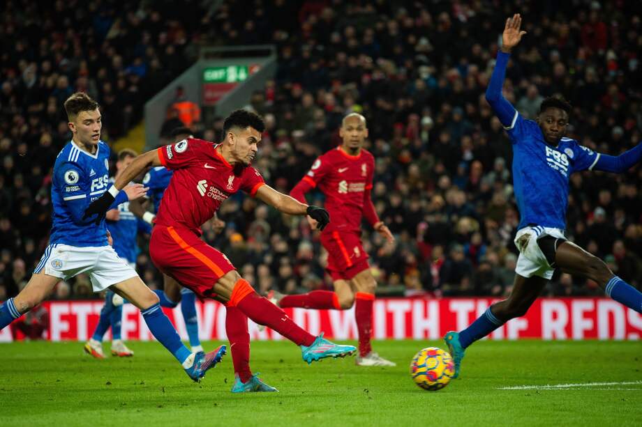 Luis Díaz en el partido de Liverpool contra Leicester EFE/EPA/PETER POWELL.