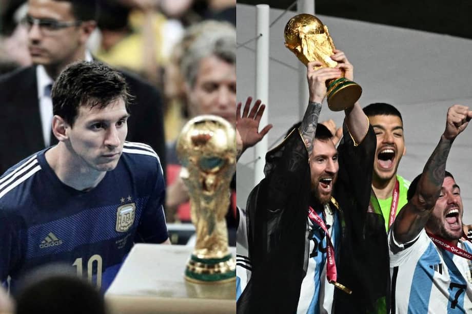 En 2014, tras perder con Alemania en la final, la foto de Messi mirando la copa le dio la vuelta al mundo. En 2022 llegó la revancha.
