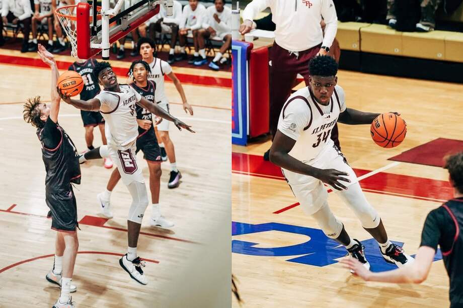 Keiner Asprilla, con su equipo de la preparatoria St. Peter's.