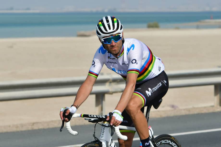 Alejandro Valverde, ciclista del equipo Movistar. / AFP