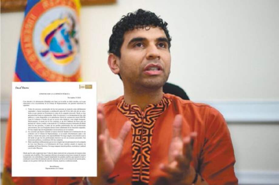 El representante contestó a la denuncia del concejal electo David Briceño, en la que lo acusaba de, supuestamente, haber beneficiado a contratistas que apoyaron la campaña de un familiar suyo a la gobernación del Cesar.