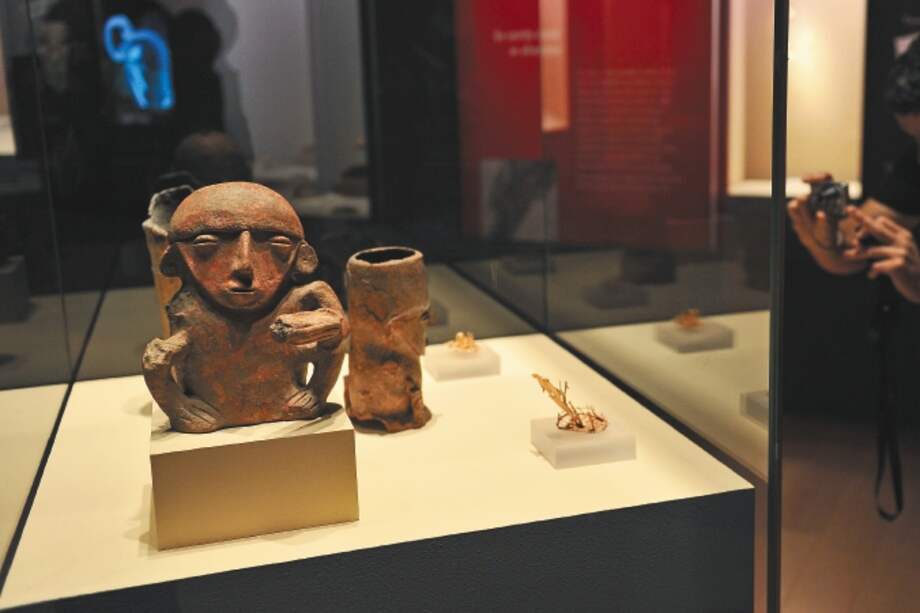 Objetos Muiscas exhibidos en el Museo del Oro