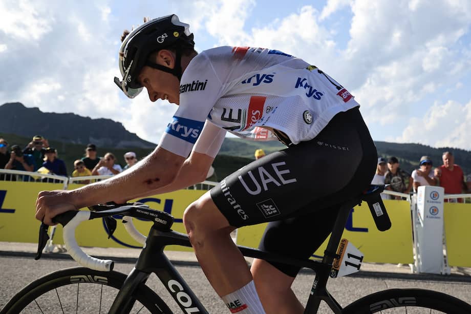 Tadej Pogacar, vencido en la montaña del Tour de Francia.