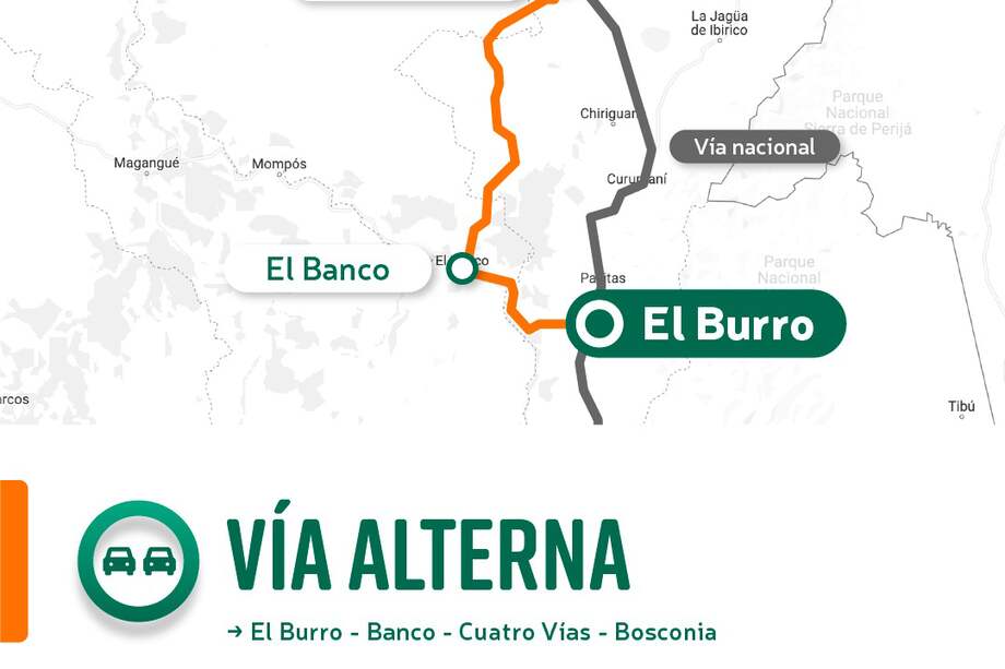 La vía funcionará mientras que el Invias reestablece el paso por el sector afectado.