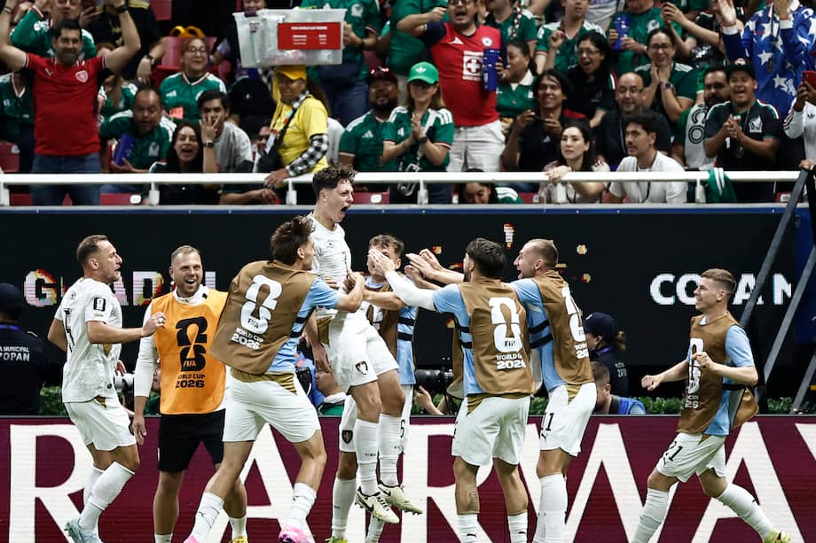 Ladislav Krejci celebrando el primer gol de República Checa en la Copa Mundial de la FIFA 2026 contra Corea del Sur.
