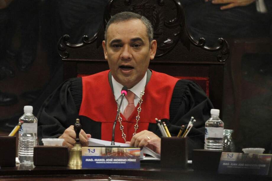 Maikel Moreno, presidente del Tribunal Supremo de Justicia, anunció que en cinco días dará a conocer si se le abre un juicio a la fiscal Luisa Ortega Díaz. / EFE