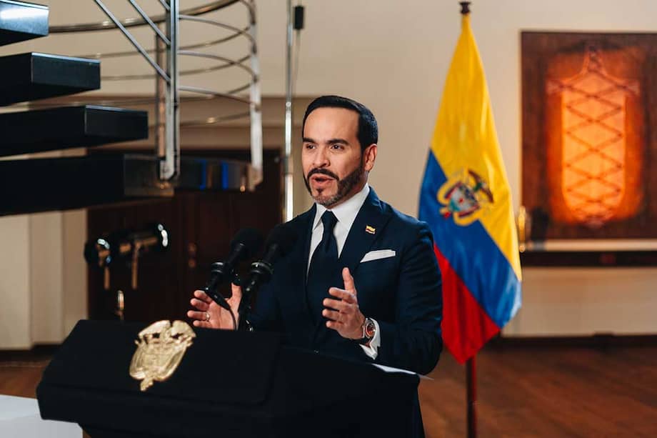 El presidente Abelardo De La Espriella, durante la alocución de este domingo 30 de agosto.