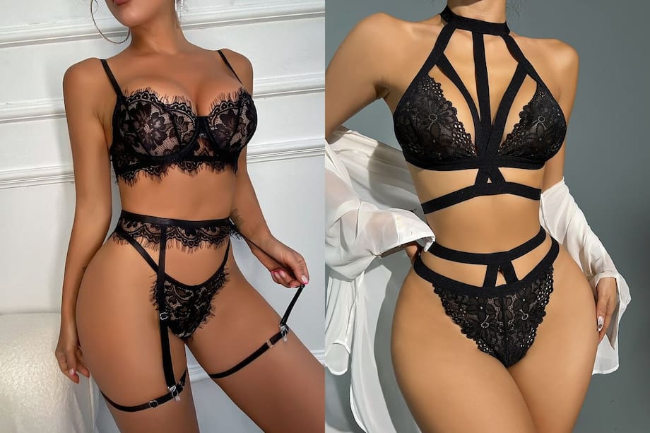 El negro es un color clásico que nunca pasa de moda y siempre aporta un toque de elegancia. Un conjunto de lencería de encaje negro puede ser la elección perfecta para una noche especial.