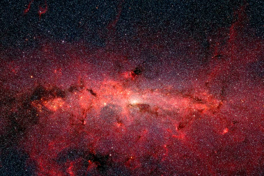 El centro de la Vía Láctea, captada por el Telescopio Espacial Spitzer.