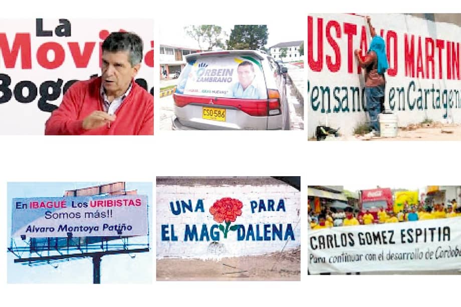 Programas de televisión como el que hace Rafael Pardo, candidato a la Alcaldía de Bogotá; carros propaganda como el de Orbein Zambrano, que es candidato a la Alcaldía, y la de Gustavo Martínez en Cartagena, quien también ha entregado kits escolares, están a la orden del día. En Magdalena, Rosa Cotes, tía del gobernador Luis Miguel “El Mello” Cotes, también estaría anticipando su campaña. Carlos Gómez Espitia, cercano al gobernador de Córdoba, Alejandro Lyons, también parece aspirar a la Gobernac