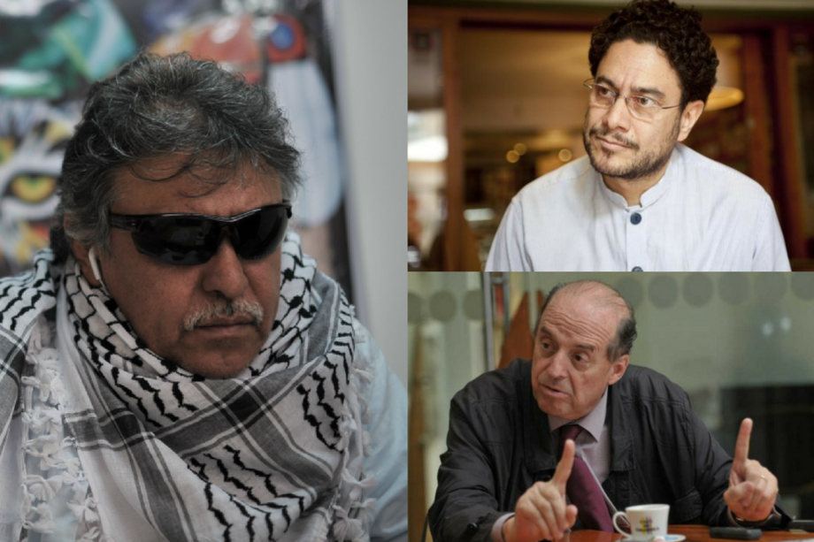 'Jesús Santrich', Iván Cepeda y Álvaro Leyva. / Archivo El Espectador