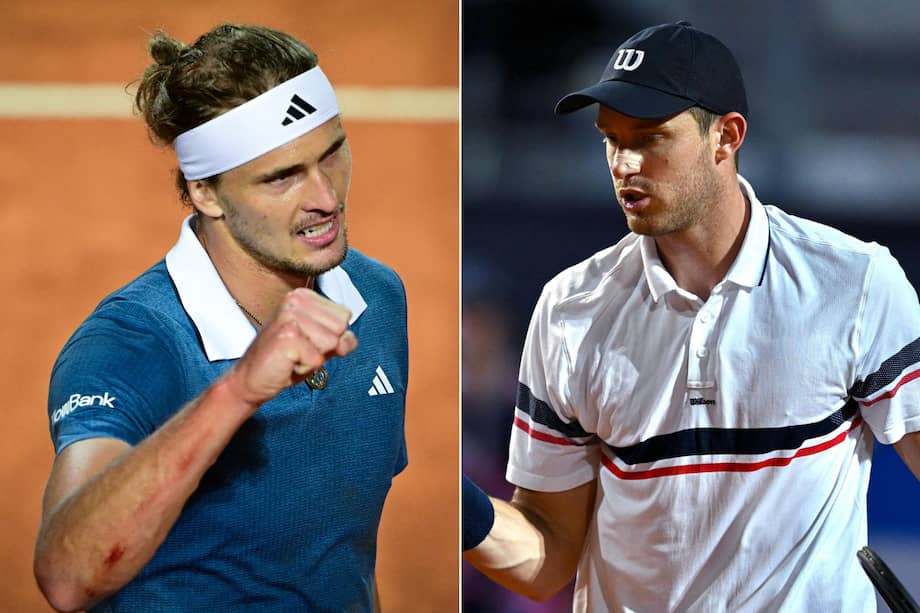 El alemán Alexander Zverev (izq.) y el chileno Nicolás Jarry son los finalistas del Masters 1.000 de Roma.
