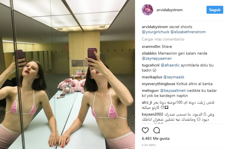 Captura de pantalla del Instagram de @arvidabystrom