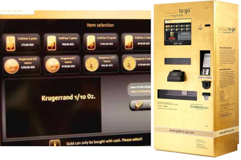 Máquinas expendedoras de oro