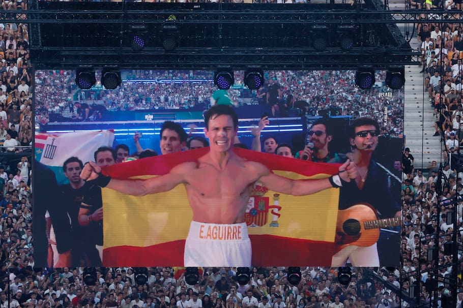 El periodista Edu Aguirre antes de su combate frente al argentino Gastón Edul este sábado en la ´Velada del Año 6´ que se celebra en el estadio de La Cartuja, en Sevilla.