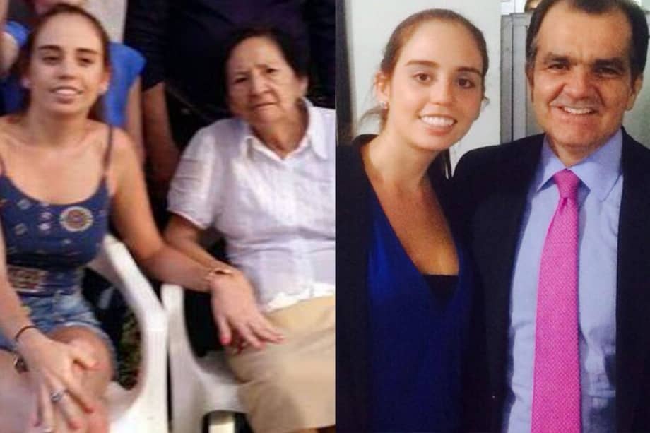 Amalia Salgado, secretaria del Centro Democrático, al lado de su abuela Anatilde Hernández y de Oscar Iván Zuluaga. / Archivo particular