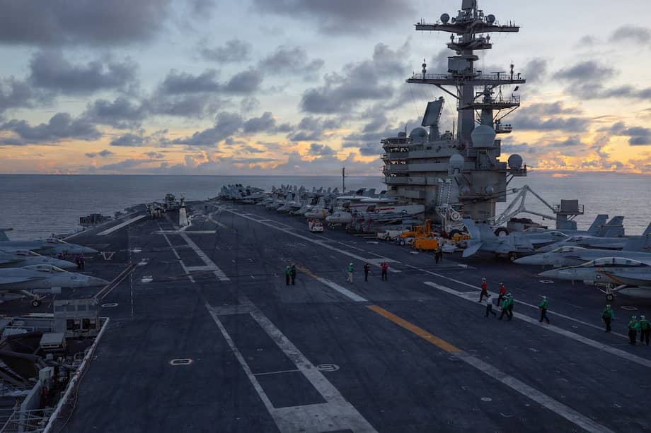 Imagen de referencia del portaaviones USS George H.W. Bush (CVN 77), difundida este jueves por el Comando Central de EE. UU. (CENTCOM).
