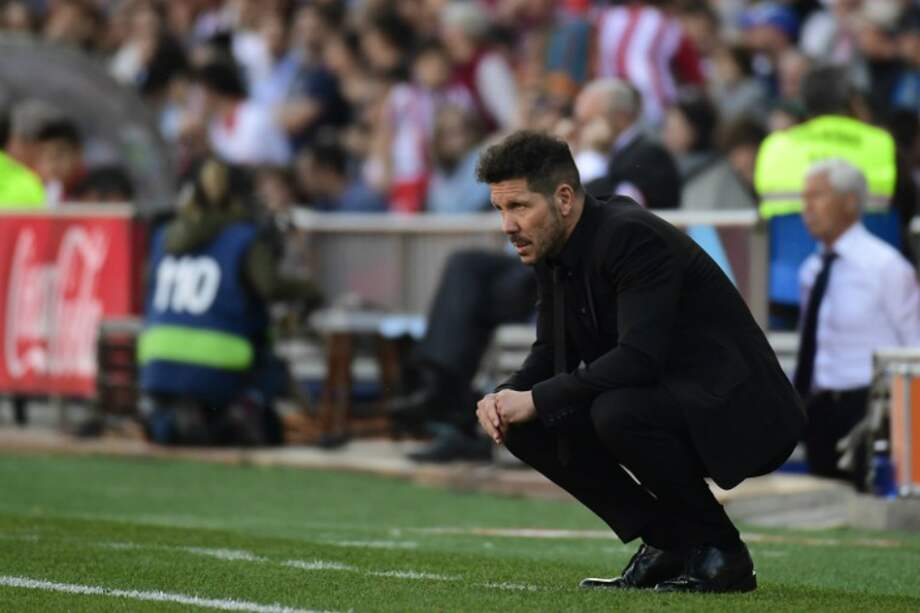El argentino Diego Pablo Simeone, director técnico del Atlético de Madrid. / AFP
