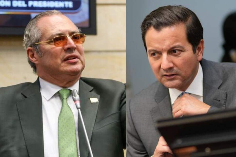 Presidente del Congreso, Iván Name, y senador David Luna.