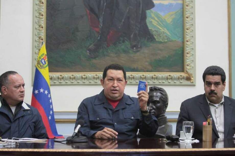 Presidente de Venezuela, Hugo Chávez, en compañía de Nicolás Maduro.