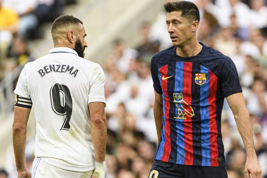 Karim Benzema y Robert Lewandowski en la final de la Supercopa de España el pasado 15 de enero de 2023.