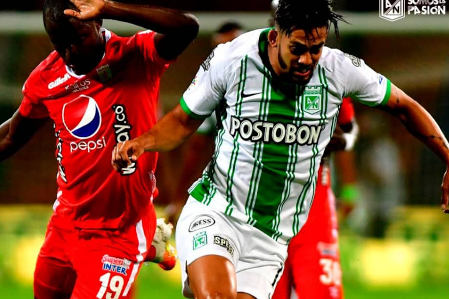 El Rifle Andrade (dere.) llegó esta temporada a Atlético Nacional /Twitter Nacional