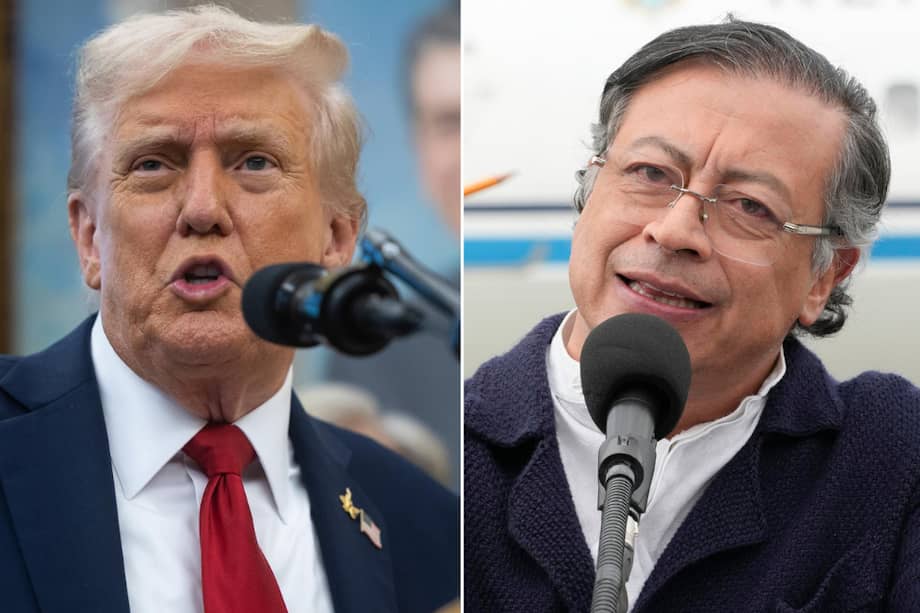 Presidente de Estados Unidos, Donald Trump, y presidente de Colombia, Gustavo Petro.