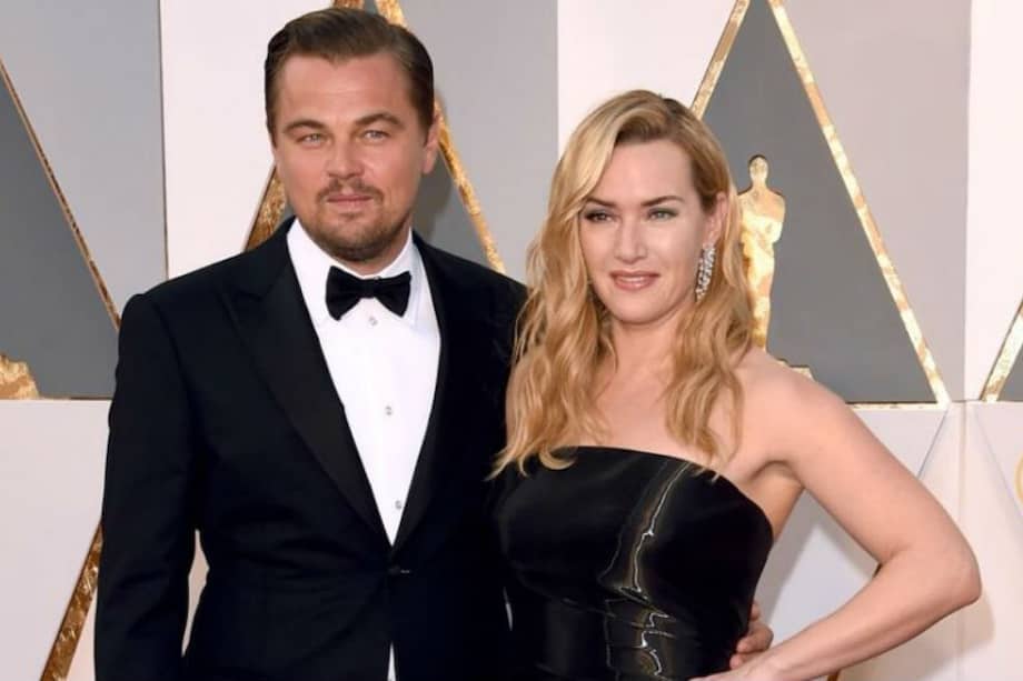 Kate Winslet y Leonardo DiCaprio en la alfombra roja de los Oscar en 2016.
