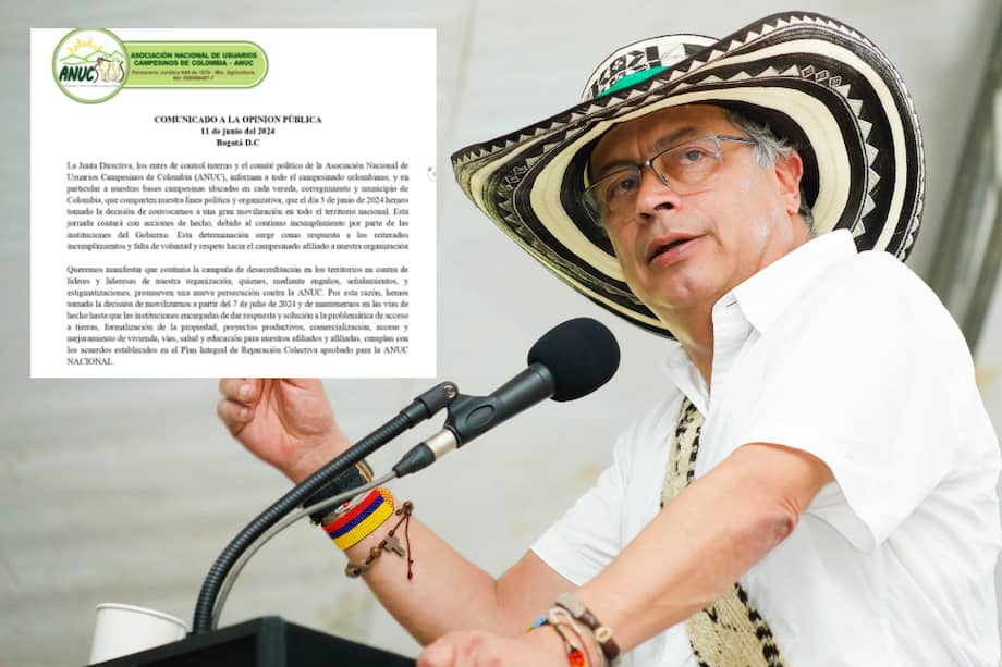 La Asociación Nacional de Usuarios Campesinos convocó a un paro nacional este 7 de julio por incumplimientos del Gobierno.