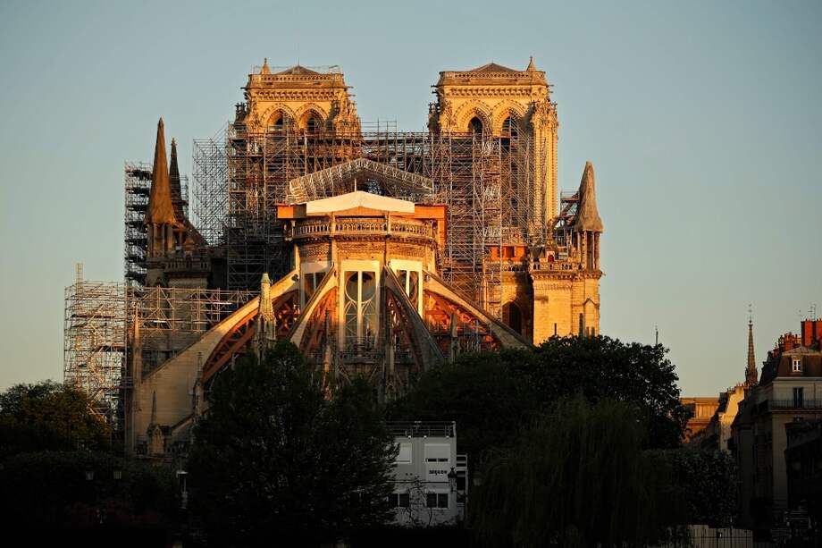 Estas son las obras de reconstrucción en la catedral de Notre Dame, París, tras el incendio de abril de 2019.