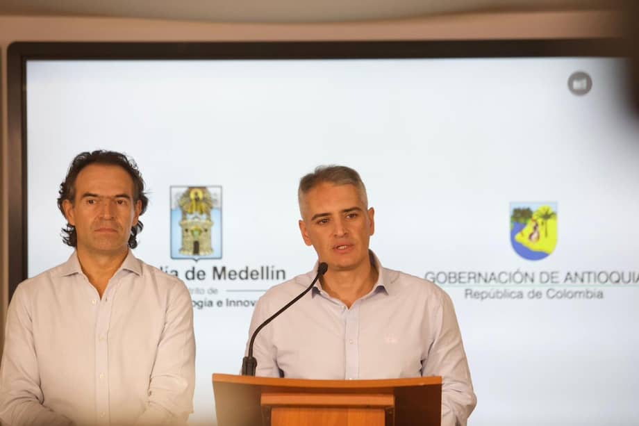 Alcalde de Medellín, 'Fico' Gutiérrez, y gobernador de Antioquia, Andrés Julián Rendón.