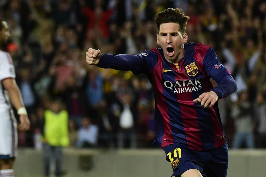 Lionel Messi celebra uno de sus goles con Barcelona durante la temporada 2014/15. Foto: AFP