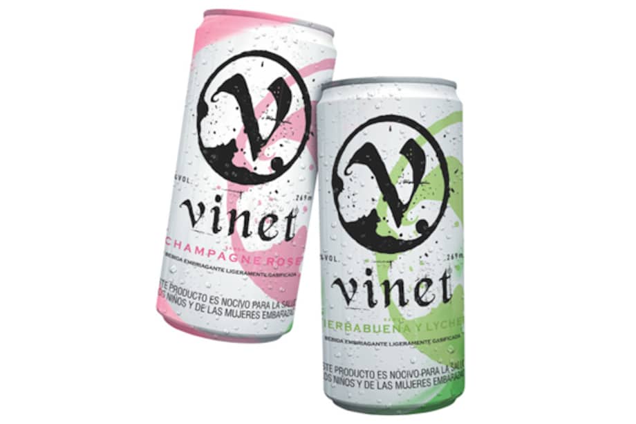 VINET, un sparkling wine (vino espumoso) en sus dos sabores, champagne Rosé y hierbabuena lychee.