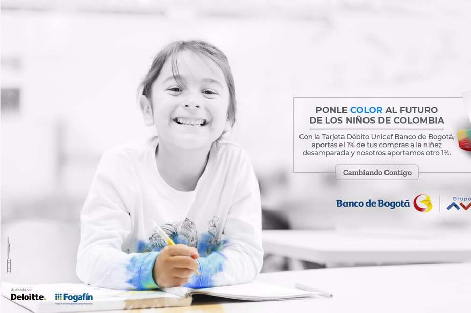En alianza con Unicef, el Banco de Bogotá lanzó la primera tarjeta en beneficio de la niñez colombiana.