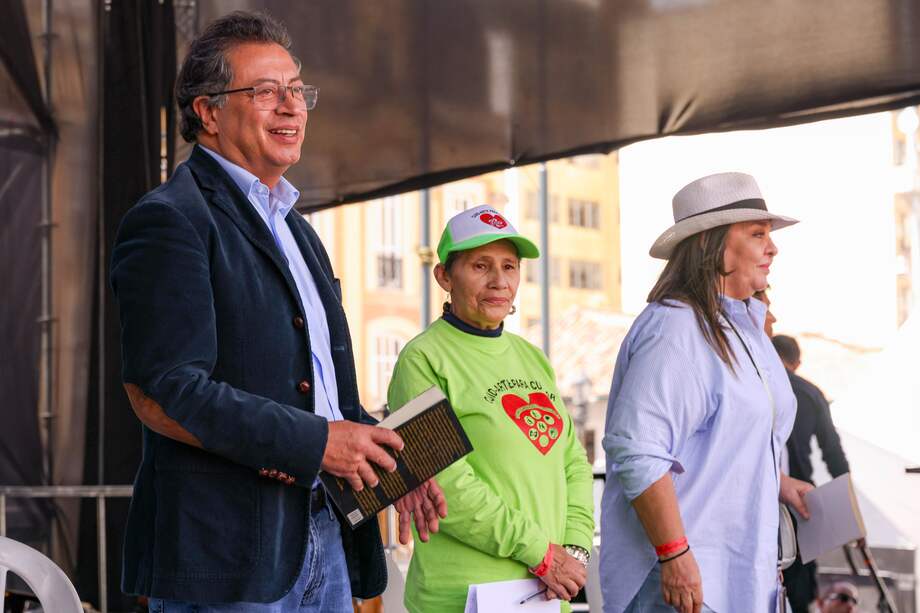 El presidente Gustavo Petro participó en la marcha por la defensa de la reforma pensional.