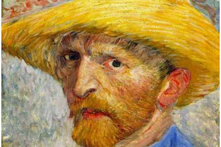 Vincent van Gogh (1887). Autorretrato con sombrero de paja.