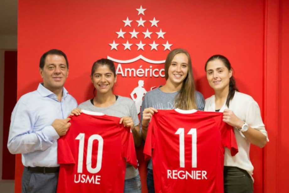 Nicole Regnier y Catalina Usme jugarán en América de Cali para el próximo año. / Página oficial del América de Cali