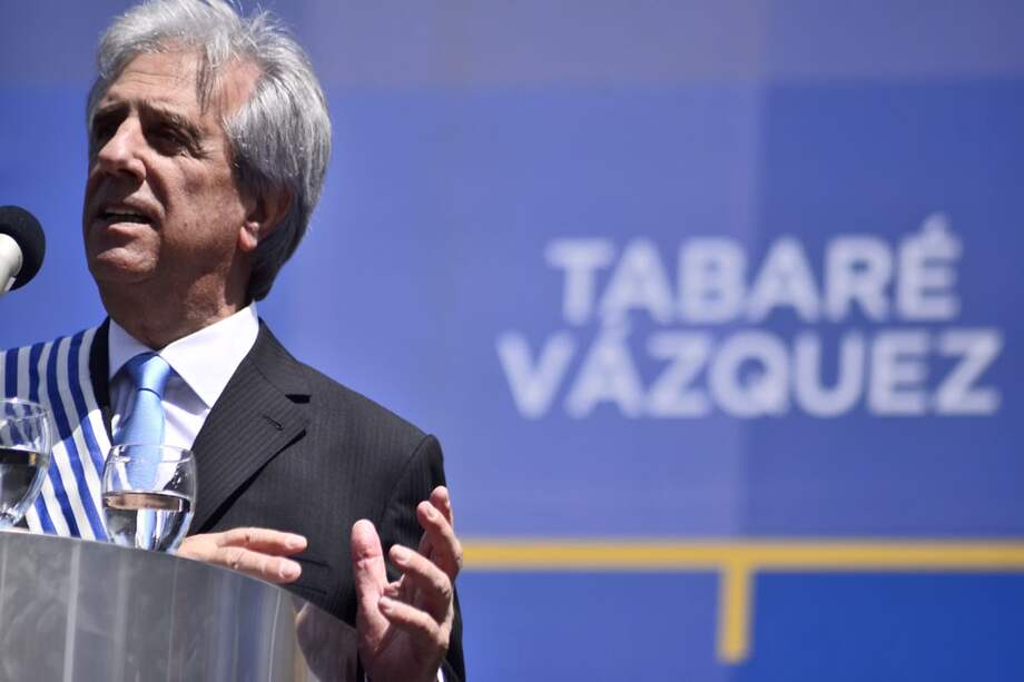 Tabaré Vázquez, presidente de Uruguay, durante la ceremonia de posesión, el domingo pasado. / AFP