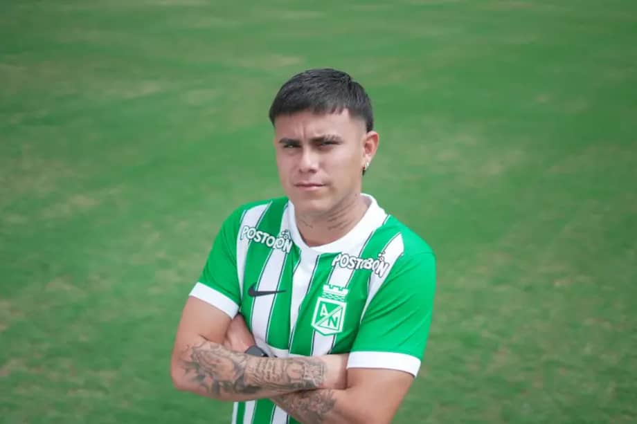 Nicolás Rodríguez, con la camiseta de Atlético Nacional.