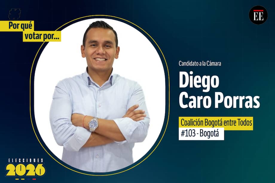Diego Caro Porras es candidato a la Cámara. Va por la coalición Bogotá entre Todos.