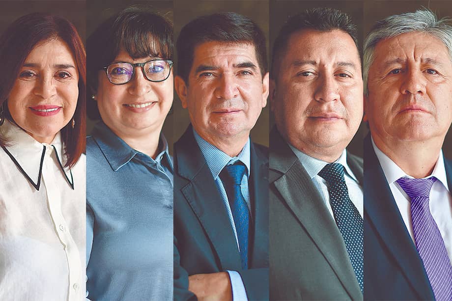 De Izquierda a derecha los candidatos son Cecilia Rincón, Pilar Infante, Álvaro Espinel, Giovanny Tarazona y Nelson Forero