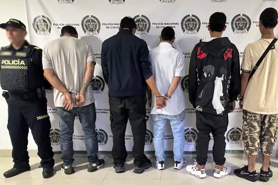 Cuatro hombres capturados por la Policía Metropolitana de Pereira en un intento de secuestro.