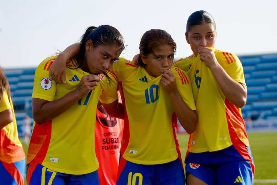 La selección de Colombia sub-20, en el Sudamericano de Ecuador.