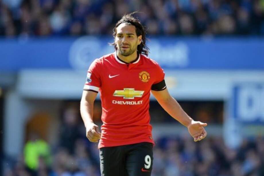 Radamel Falcao en el partido que el Manchester United perdió 0-3 con Everton. Foto: AFP
